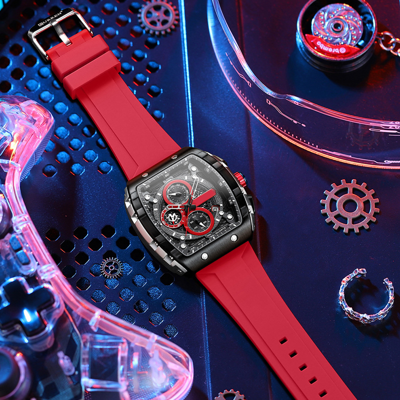 🌈 Cyberpunk futuristischer Stil ⌚ Multifunktionale modische Quarzuhr für Herren