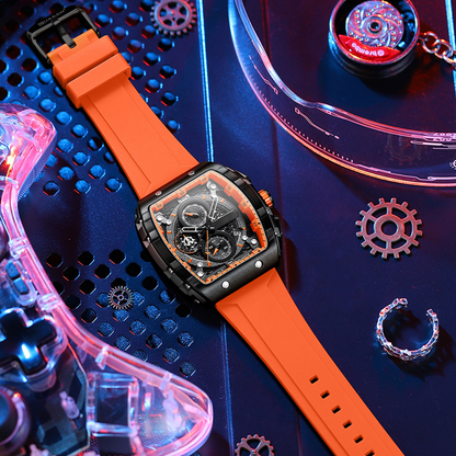 🌈 Cyberpunk futuristischer Stil ⌚ Multifunktionale modische Quarzuhr für Herren