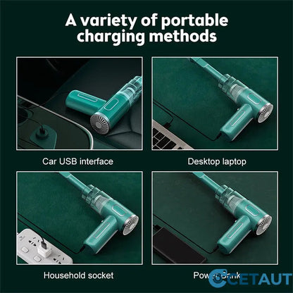 120W Super-Starker kabelloser Auto-Staubsauger - wiederaufladbarer Handstaubsauger mit Zyklon-Saugkraft - mühelose, ultra-portable Autoreinigungslösung für unterwegs