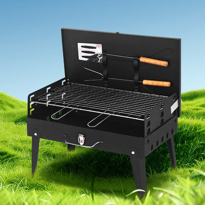 Tragbarer, klappbarer Holzkohlegrill für das Kochen im Freien