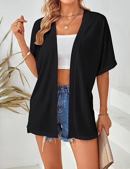 🌼 SOMMER-SONDERANGEBOT 50% RABATT! ✨ Kurzarm-Strickjacke – Fließend, Leicht, Vielseitig, 2026 Stil ☀️