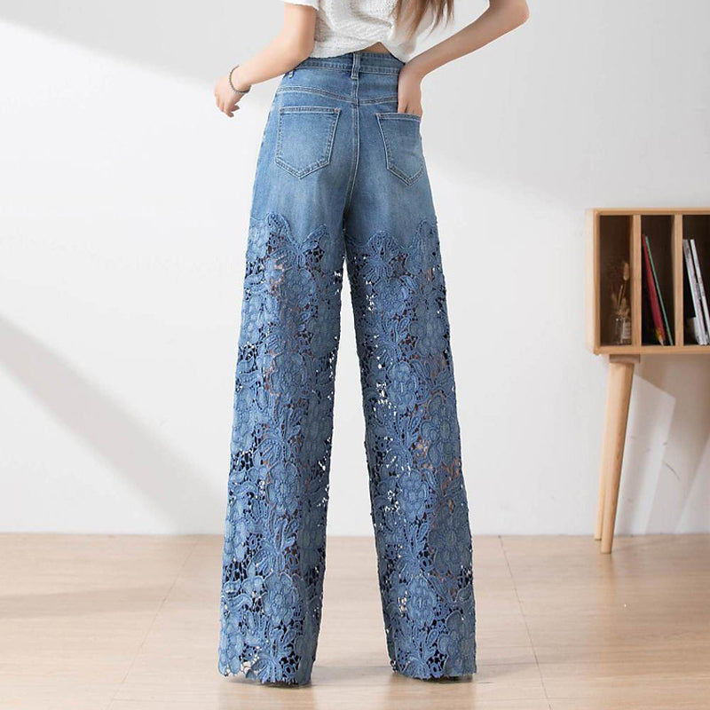 ⏳Begrenzte Zeit 50% Rabatt💥Gespleißte Jeans mit Spitze