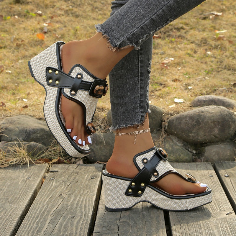 Boho-Plateausandalen für Damen