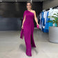 Elegantes One-Shoulder-Maxikleid für Damen mit Schlitz