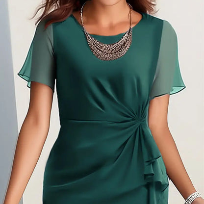 Damen elegantes, modisches und einfarbiges Kleid