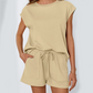 💙Zeitlich begrenztes Angebot von 50 % - Zweiteiliges Set aus Damen-Top mit Rundhalsausschnitt und Shorts