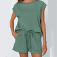 💙Zeitlich begrenztes Angebot von 50 % - Zweiteiliges Set aus Damen-Top mit Rundhalsausschnitt und Shorts