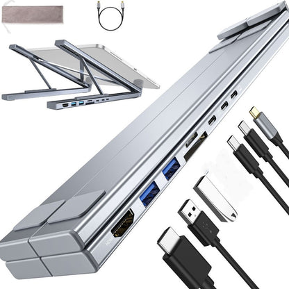 8-in-1 USB-C Dockingstation & Laptopständer – 8 Ports, 4K HDMI & Höhenverstellbar für Mehr Produktivität 🖥️