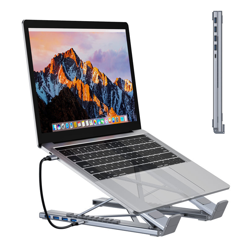 8-in-1 USB-C Dockingstation & Laptopständer – 8 Ports, 4K HDMI & Höhenverstellbar für Mehr Produktivität 🖥️