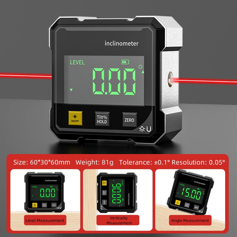 ⏳Begrenzte Zeit 50% Rabatt⏰4-seitiger magnetischer digitaler Winkelmesser mit Laser