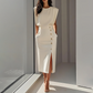 🌸💐Elegantes Midikleid mit Schlitz für Damen