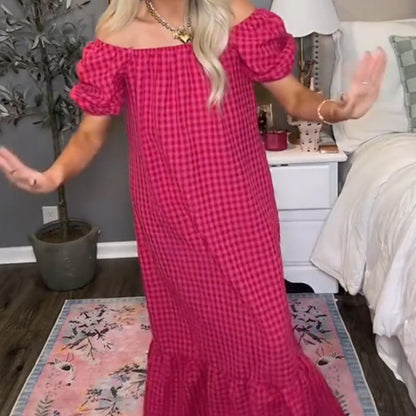 Stilvolles Maxikleid für Damen mit Puffärmeln