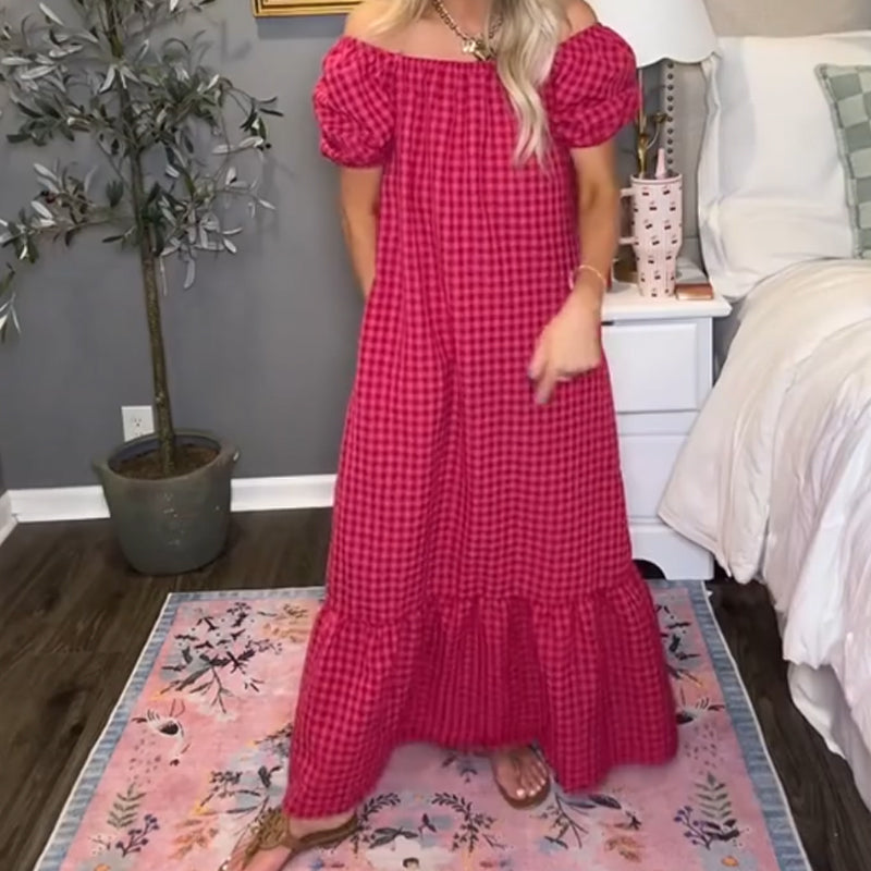 Stilvolles Maxikleid für Damen mit Puffärmeln