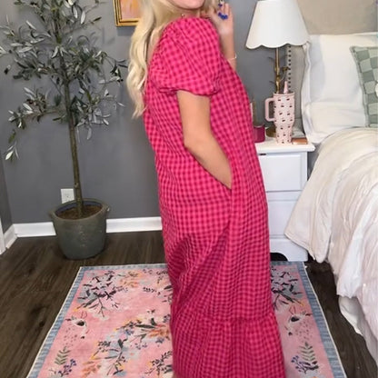 Stilvolles Maxikleid für Damen mit Puffärmeln