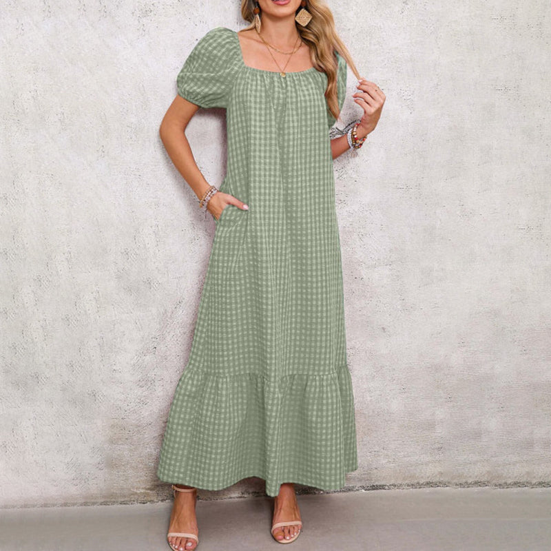 Stilvolles Maxikleid für Damen mit Puffärmeln