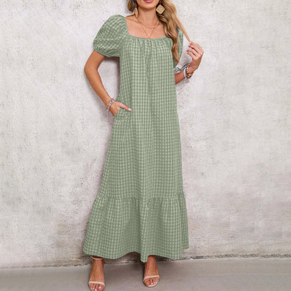Stilvolles Maxikleid für Damen mit Puffärmeln