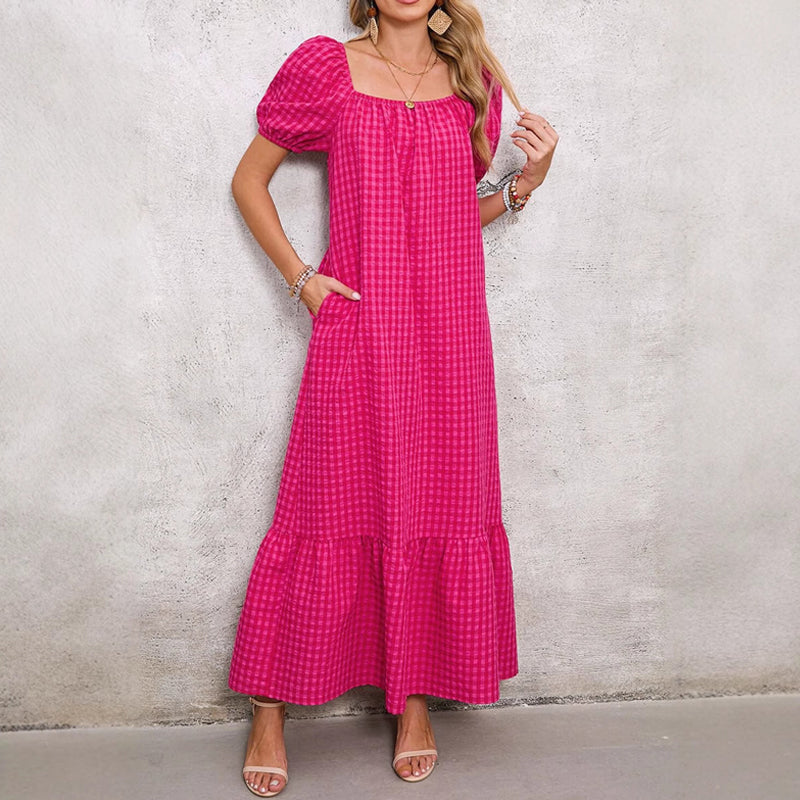 Stilvolles Maxikleid für Damen mit Puffärmeln