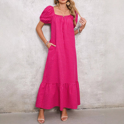 Stilvolles Maxikleid für Damen mit Puffärmeln