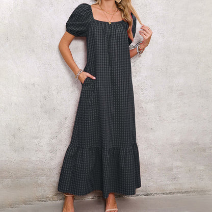 Stilvolles Maxikleid für Damen mit Puffärmeln