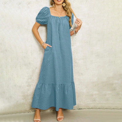 Stilvolles Maxikleid für Damen mit Puffärmeln