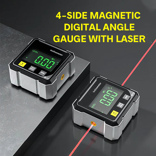 4-seitiger digitaler Winkelmesser mit Laser und Magnetfunktion