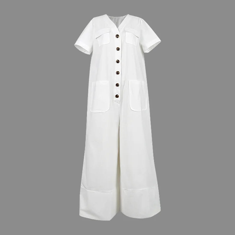 💃🌟Modischer, lockerer Jumpsuit mit V-Ausschnitt für Damen