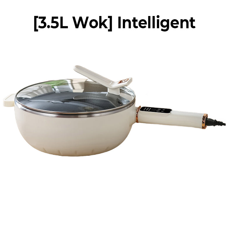 🍳🫕50% Rabatt Frühherbst Angebot! Elektrischer Antihaft-Wok mit Glasdeckel| Schnelles Kochen & Einfache Reinigung