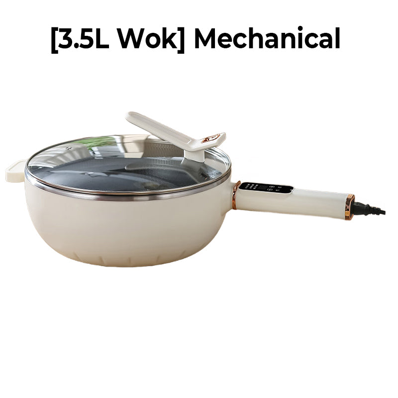 🍳🫕50% Rabatt Frühherbst Angebot! Elektrischer Antihaft-Wok mit Glasdeckel| Schnelles Kochen & Einfache Reinigung