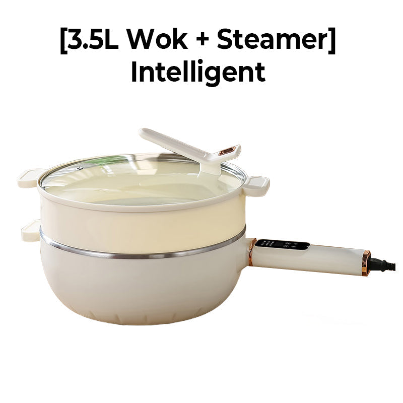 🍳🫕50% Rabatt Frühherbst Angebot! Elektrischer Antihaft-Wok mit Glasdeckel| Schnelles Kochen & Einfache Reinigung