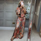 🎉💃Damen-Zweiteiler mit Print – Top und weite Hose