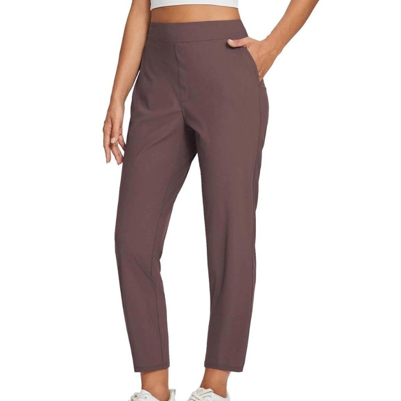 ⏰ Nur noch heute 50% Rabatt! 🔥 Damen High-Waist Stretch-Hose mit sicheren Reißverschluss-Taschen, figurschmeichelnder Cropped-Schnitt für Büro, Sport & Alltag ✨
