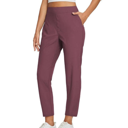 ⏰ Nur noch heute 50% Rabatt! 🔥 Damen High-Waist Stretch-Hose mit sicheren Reißverschluss-Taschen, figurschmeichelnder Cropped-Schnitt für Büro, Sport & Alltag ✨