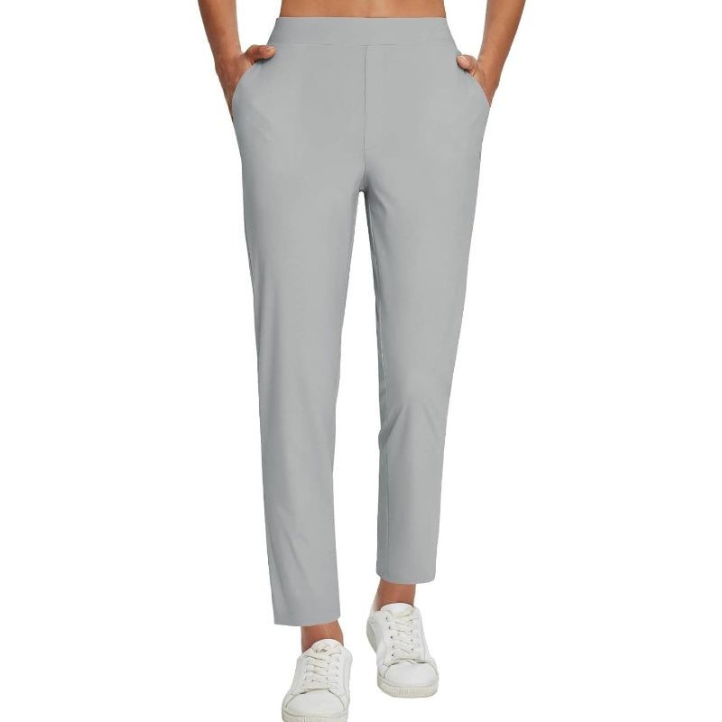 ⏰ Nur noch heute 50% Rabatt! 🔥 Damen High-Waist Stretch-Hose mit sicheren Reißverschluss-Taschen, figurschmeichelnder Cropped-Schnitt für Büro, Sport & Alltag ✨