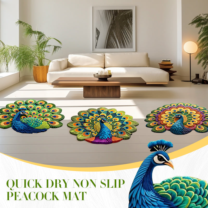 Schnelltrocknende rutschfeste Peacock-Matte