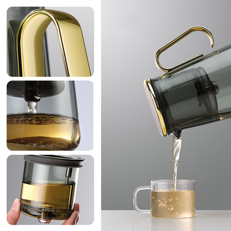 Glas-Teekanne mit magnetischer Wasserabscheidung