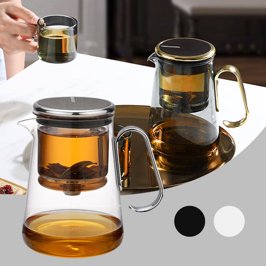 Glas-Teekanne mit magnetischer Wasserabscheidung