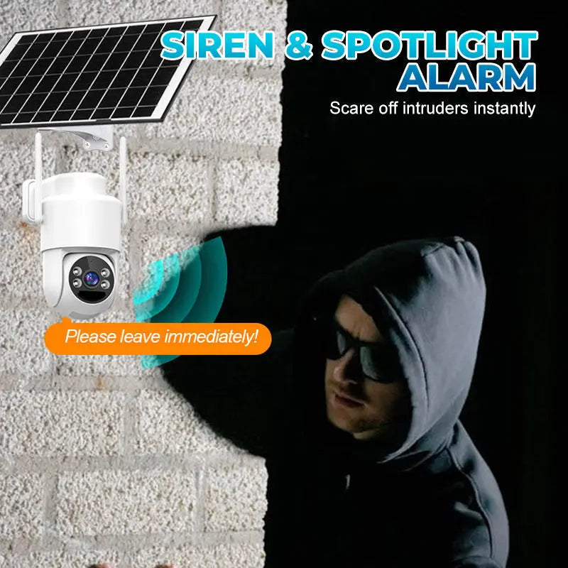 🔥Heißer Verkauf🔥Solarbetriebene kabellose Überwachungskamera mit Alarm