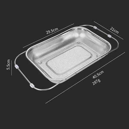 🥗 Edelstahl Teleskop-Abtropfkorb – verstellbar, rostfrei, platzsparend für Küchenspüle