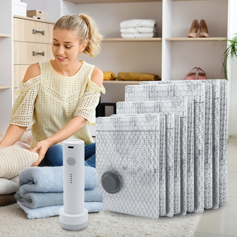 🔥Solange der Vorrat reicht 50 % Rabatt!🎉Reise-Vakuum-Storagebeutel & tragbares Pump-Set