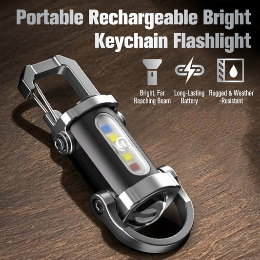 ✨1+1 gratis 🔦 Tragbare wiederaufladbare helle Schlüsselanhänger-Taschenlampe