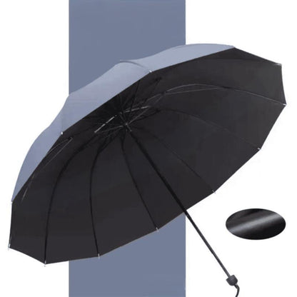 Großer faltbarer Regenschirm mit 12 windfesten Speiche