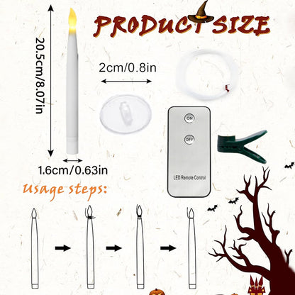 😮Halloween-Deko – schwebende Kerzen mit Zauberstab🔥