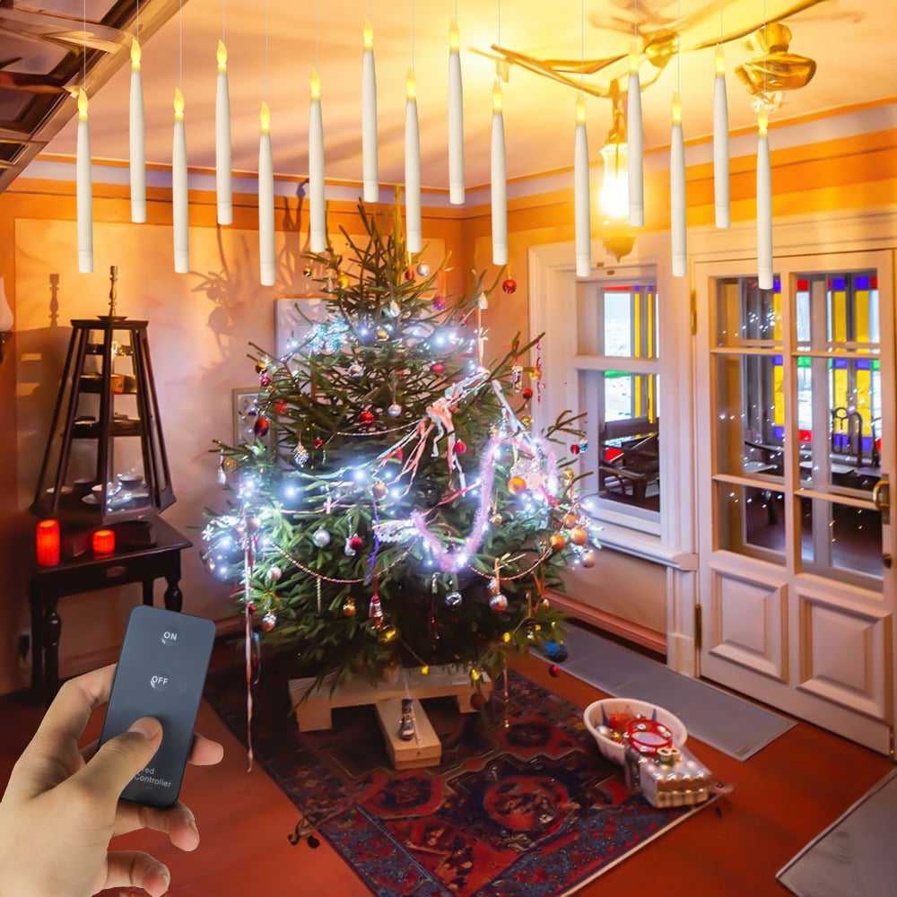 😮Halloween-Deko – schwebende Kerzen mit Zauberstab🔥