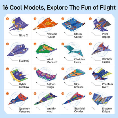 ✈️ 50% Rabatt！✨ Kreatives DIY-Papierfliegerset - Baue & Starte 10 Modelle, Pädagogisches STEM-Spielzeug für Kinder 6-12 Jahre 🧠🎯