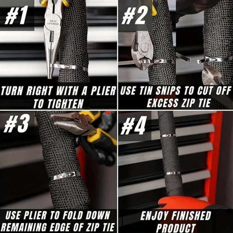 📢📢50 % Rabatt!✨Hochbelastbare selbstsichernde Kabelbinder aus Edelstahl