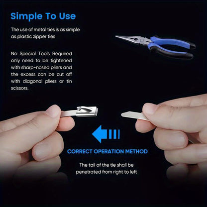📢📢50 % Rabatt!✨Hochbelastbare selbstsichernde Kabelbinder aus Edelstahl