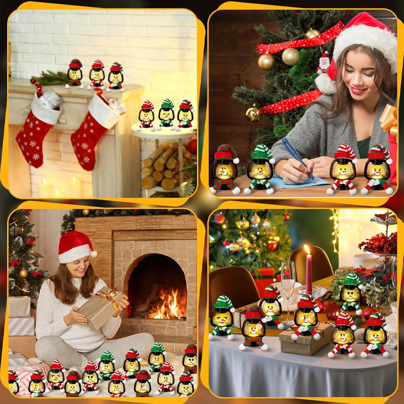 🔥Solange der Vorrat reicht 40 % Rabatt!🎉Weihnachtsdekoration Mini-Schneemann-Laterne mit Mützen und Schals