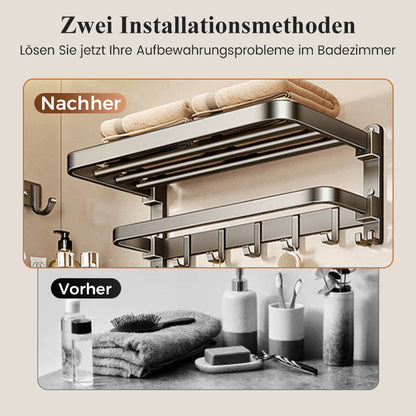 Klappbarer Handtuchhalter zur Wandmontage mit Haken