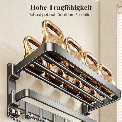 Klappbarer Handtuchhalter zur Wandmontage mit Haken