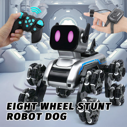 🤖 50% RABATT GROSSE RABATTAKTION! ✨ 8-Rad Stunt Roboter Hund - 360° Flips & LED-Leuchten mit Gestenerkennung für Interaktiven Spielspaß 🐶🎮